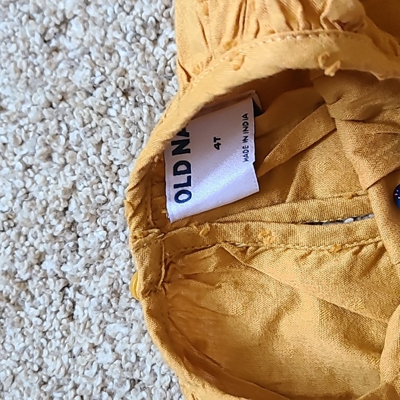 Old Navy Mustard Yellow Dot Dress with Peek a boo back - Picture 5 of 7